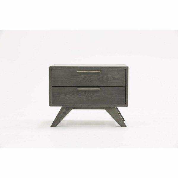 Homeroots Modern Gray Wash Nightstand with Two Drawers, Gray Wash 473010